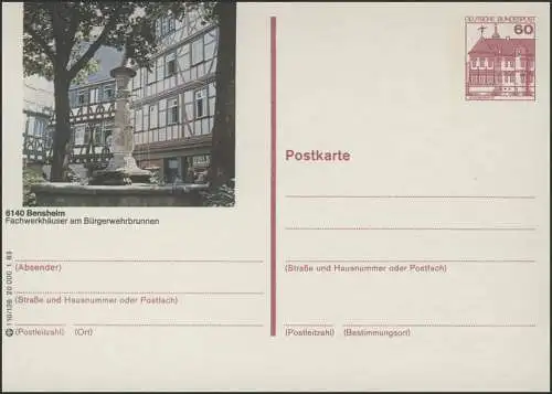 P138-l10/138 6140 Bensheim, Fachwerkhäuser **