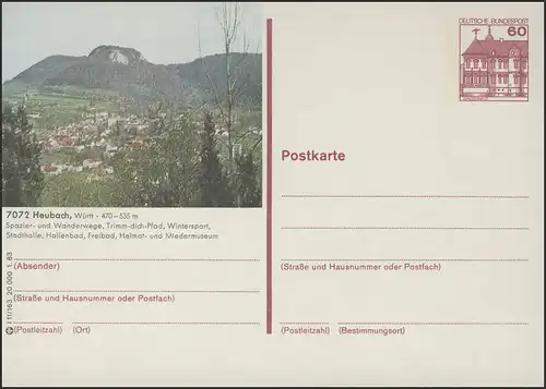 P138-l11/163 7072 Heubach Ortsansicht mit Rosenstein **