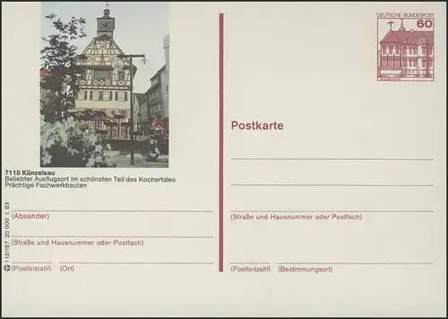 P138-l13/187 7118 Künzelsau, Rathaus **
