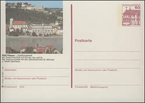 P138-n2/020 8390 Passau - Ortsansicht mit Innufer **
