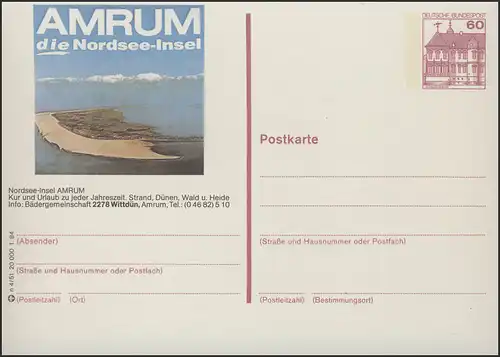 P138-n4/051 - 2278 Wittdün/Amrum, Luftbild der Insel **