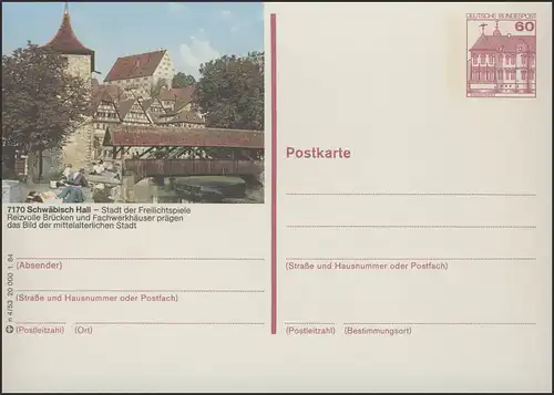 P138-n4/053 7170 Schwäbisch Hall, Stadtmotiv **