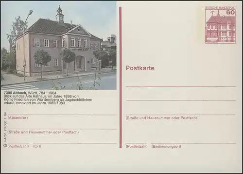P138-n4/055 7305 Altbach/Württemberg - Altes Rathaus **