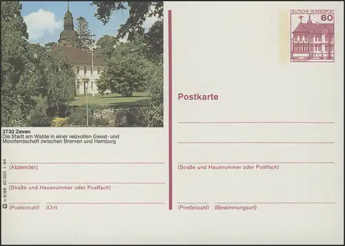 P138-n6/088 2730 Zeven, Stadtpark Amsgericht Kirche **