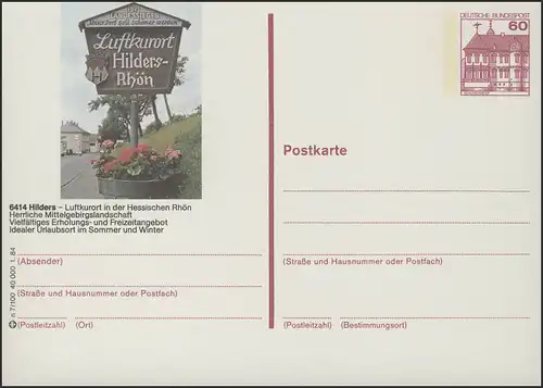 P138-n7/100 6414 Hilders - Ortstafel **