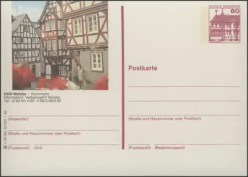 P138-n10/155 6330 Wetzlar, Kornmarkt: Fachwerkhäuser **