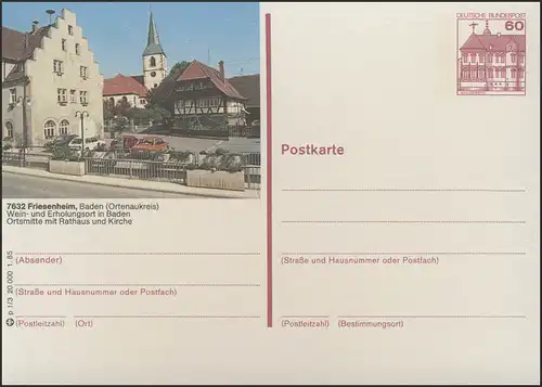 P138-p1/003 - 7632 Friesenheim, Rathaus und Kirche **