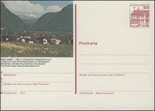 P138-p1/010 - 8221 Inzell, Ortsansicht mit Berge **