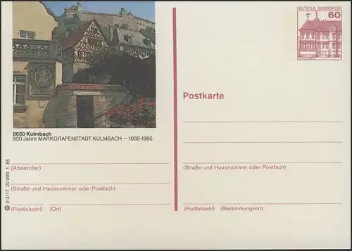 P138-p2/017 8650 Kulmbach, Plassenburg **