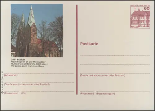 P138-p3/043 2811 Bücken, Stiftskirche, postfrisch **
