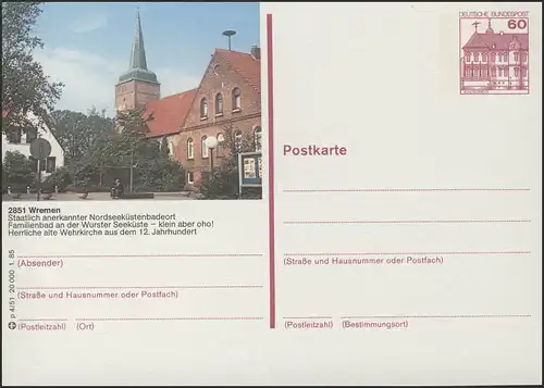 P138-p4/051 2851 Wremen - Alte Wehrkirche **