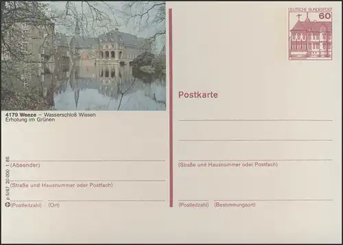 P138-p5/067 4179 Weeze, Wasserschloß Wissen **