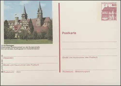 P138-p5/078 - 7110 Öhringen, vue sur la ville avec église **