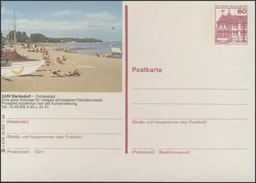P138-p6/086 - 2430 Sierksdorf, Strandszene mit Boot **