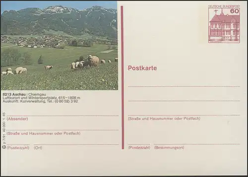 P138-p7/091 8213 Aschau / Chiemgau, Ortsansicht mit Berge **