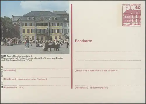 P138-p8/111 - 5300 Bonn, Münsterplatz mit Postamt **