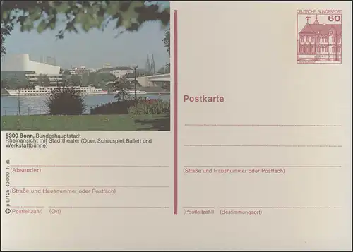P138-p9/125 5300 Bonn, Rheinansicht mit Stadttheater **