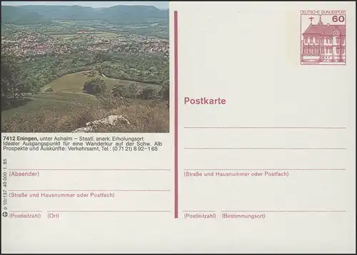 P138-p10/137 - 7412 Eningen, Ortsansicht mit Berge **
