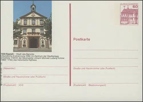 P138-p10/148 7550 Rastatt, Hôtel de ville **