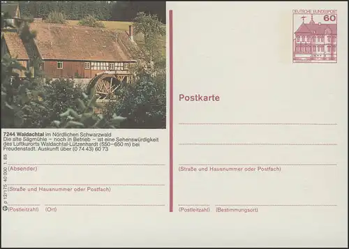 P138-p12/175 - 7244 Waldachtal, Alte Sägermühle **