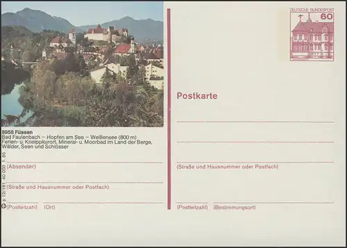 P138-p12/181 8958 Füssen, Ortsansicht mit Burg **