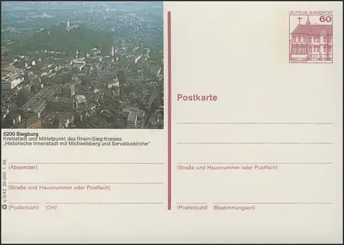P138-q3/042 5200 Siegburg, Luftbild der Innenstadt **