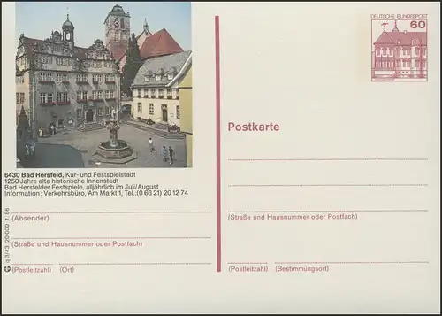 P138-q3/043 6430 Bad Hersfeld, Rathaus mit Kirche **
