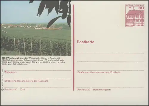 P138-q4/053 6706 Wachenheim, Blick vom Waldrand **