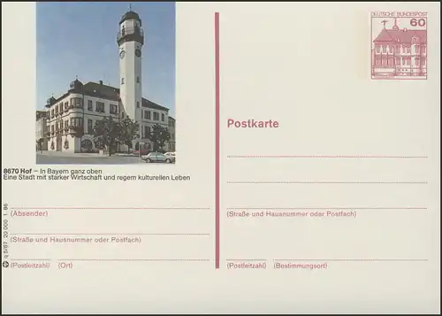 P138-q5/067 8670 Cour/Saale, Hôtel de ville **