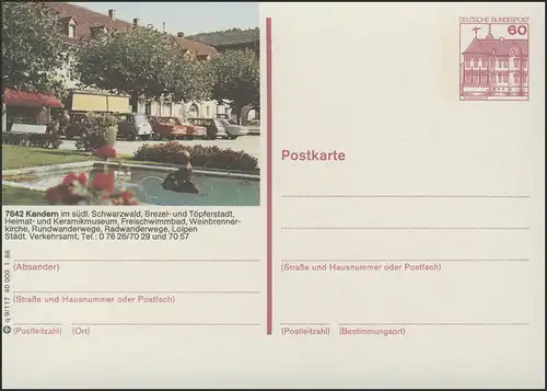 P138-q9/117 - 7842 Kandern, Teilansicht mit Brunnen **