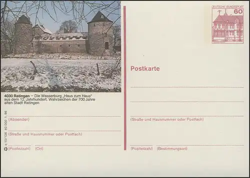 P138-q10/126 - 4030 Ratingen, Wasserburg Haus zu Hause **