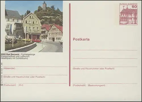 P138-q11/152 8582 Bad Berneck, Marktplatz Schloßturm **