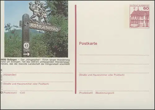 P138-q11/153 5650 Solingen, chemin de la lame **