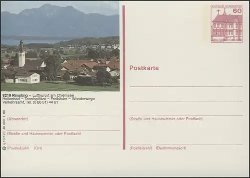 P138-q13/170 8219 Rimsting, Ortsansicht mit Berge **