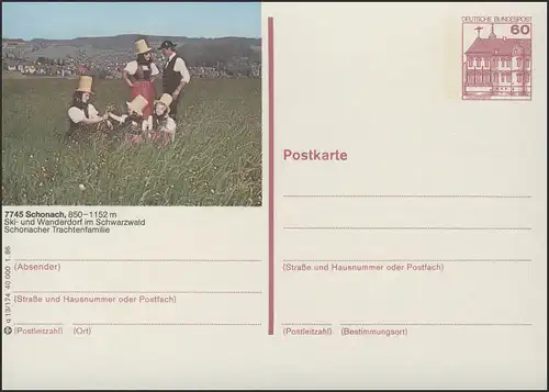 P138-q13/174 7745 Schonach, Trachtenfamilie **