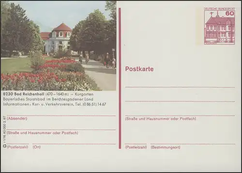 P138-r1/016 8230 Bad Reichenhall, Kurgarten mit Bad **