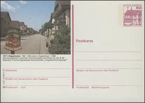 P138-r3/037 7571 Hügelsheim, Ortsansicht **