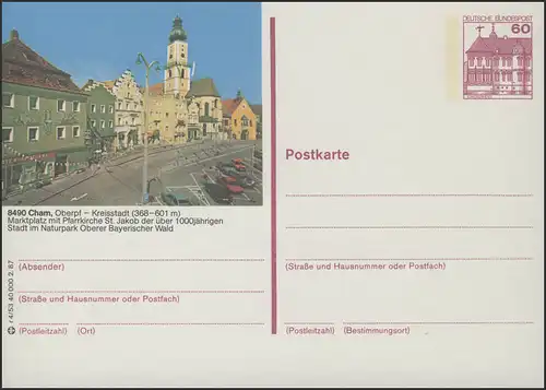 P138-r4/053 8490 Cham, Marktplatz Kirche St. Jakob **