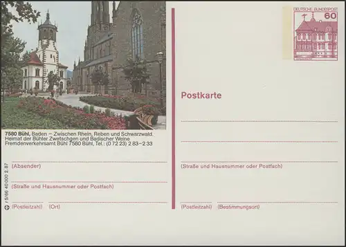 P138-r5/066 7580 Bühl, Kirchplatz mit Rathaus **
