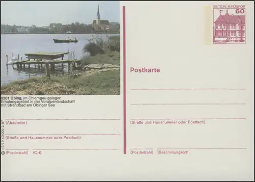 P138-r5/079 8201 Obing, Panorama mit See **