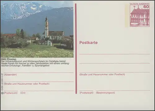 P138-r5/080 8962 Pfronten, Panorama mit Berge **