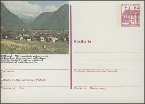 P138-r6/088 8221 Inzell, Panorama mit Berge, **