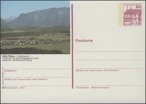 P138-r12/177 - 8235 Piding, Ortsansicht mit Berge **