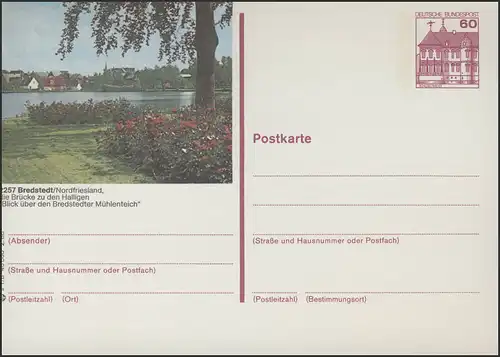 P138-s1/008 2257 Bredstedt, Blick über Mühlenteich **