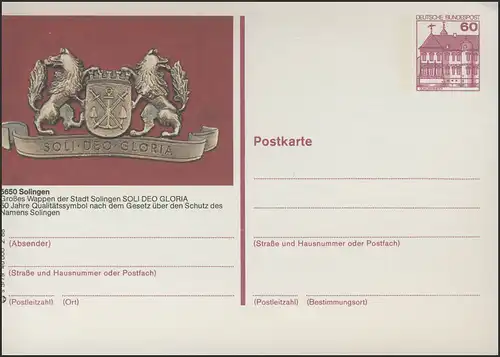 P138-s5/079 5650 Solingen, armoiries de la ville **