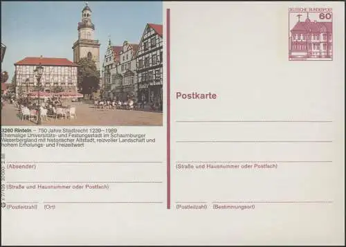 P138-s7/105 3260 Rinteln, Marktplatz Rathaus Kirche **