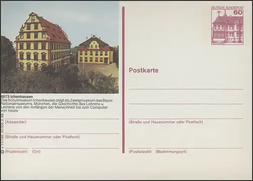 P138-s11/169 8873 Ichenhausen Schloß mit Schulmuseum** 