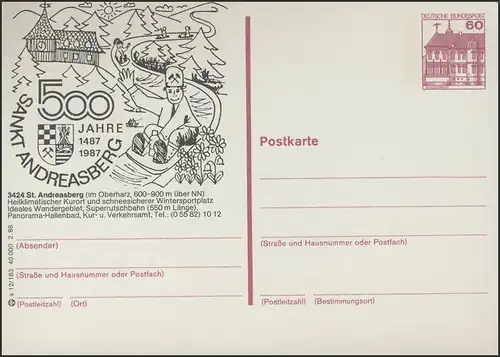 P138-s12/183 3424 Sankt Andreasberg Emblem 500 Jahre **
