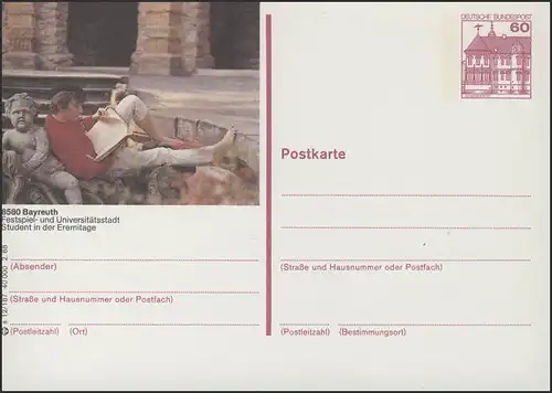 P138-s12/187 8580 Bayreuth, étudiant en ermitage **