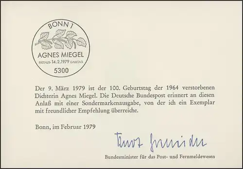 MinKa 04/1979 Agnes Miegel, Schriftstellerin